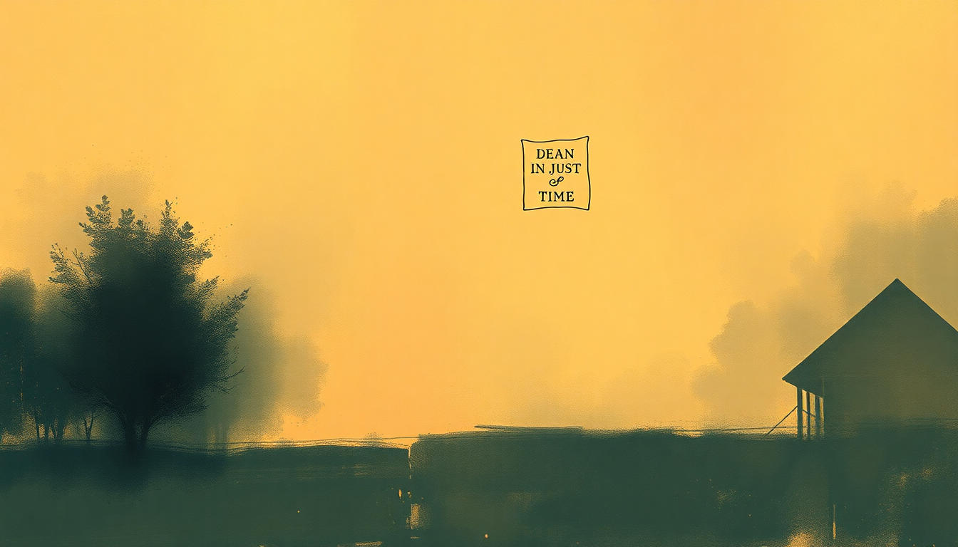 Fan-driven abstract illustration evoking the emotional arc of Just in Time by Dean Martin