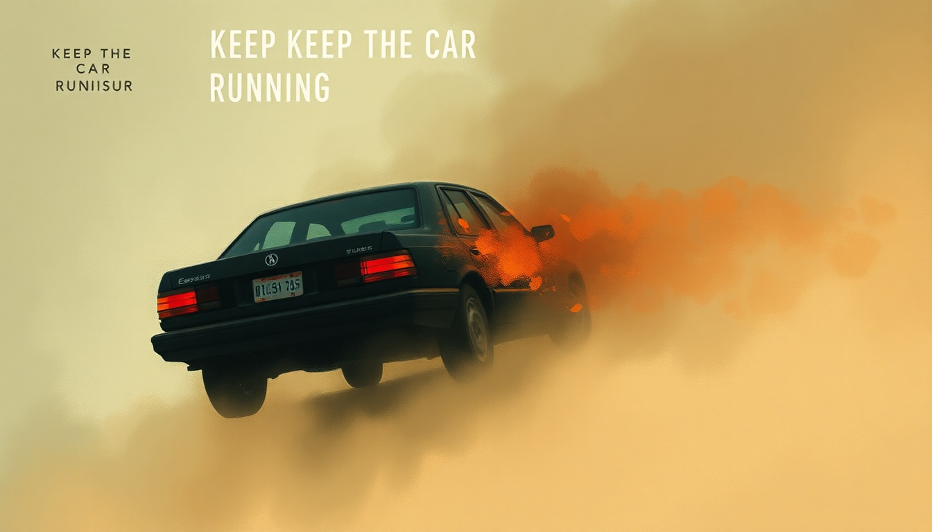 Fan-driven abstract illustration evoking the emotional arc of Keep the Car Running by Arcade Fire