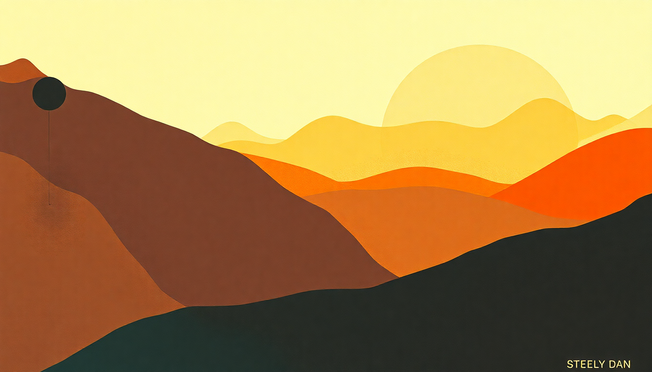 Fan-driven abstract illustration evoking the emotional arc of Kid Charlemagne by Steely Dan