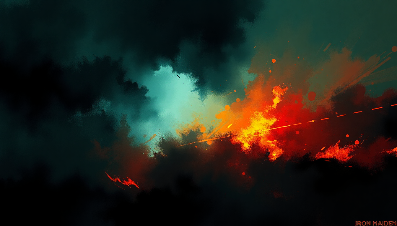 Fan-driven abstract illustration evoking the emotional arc of Killers by Iron Maiden