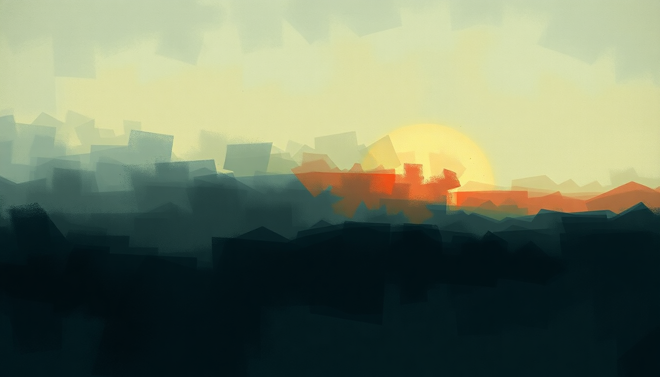 Fan-driven abstract illustration evoking the emotional arc of Killing All the Flies by Mogwai