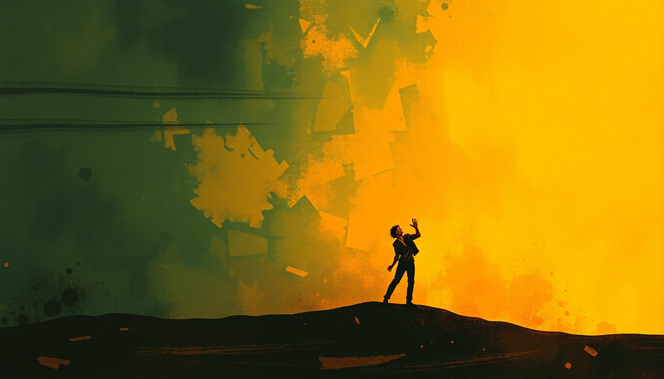 Fan-driven abstract illustration evoking the emotional arc of Killing Floor by Howlin' Wolf
