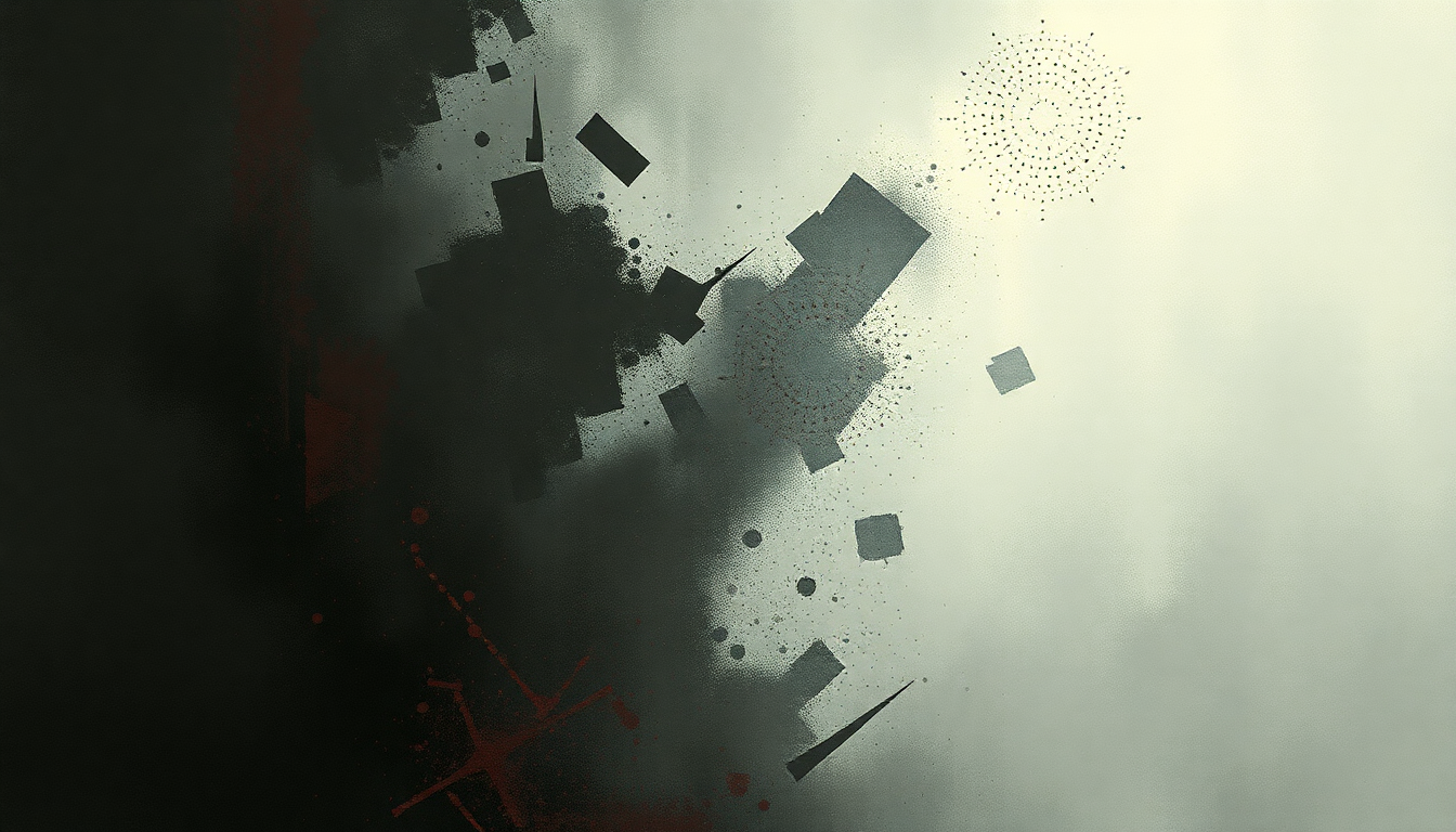 Fan-driven abstract illustration evoking the emotional arc of Killing in the Name by Rage Against the Machine
