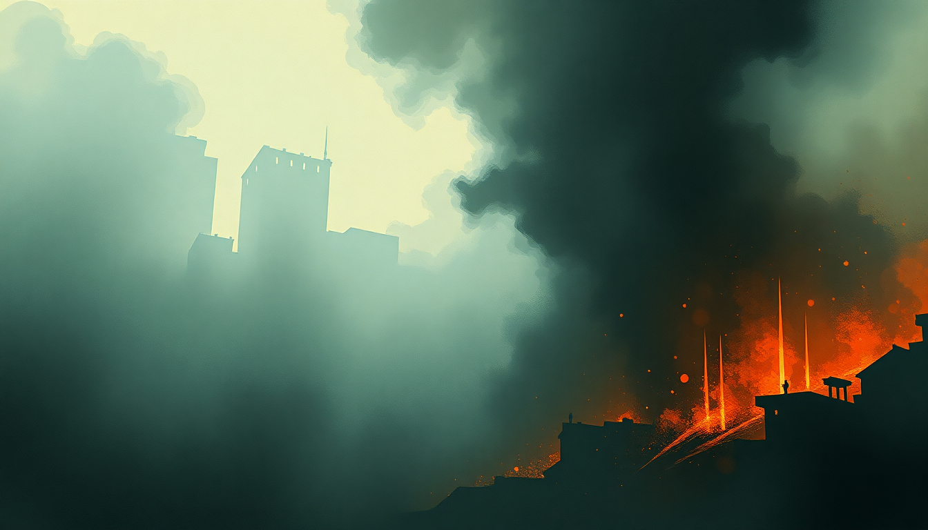 Fan-driven abstract illustration evoking the emotional arc of Kingslayer by Bring Me the Horizon