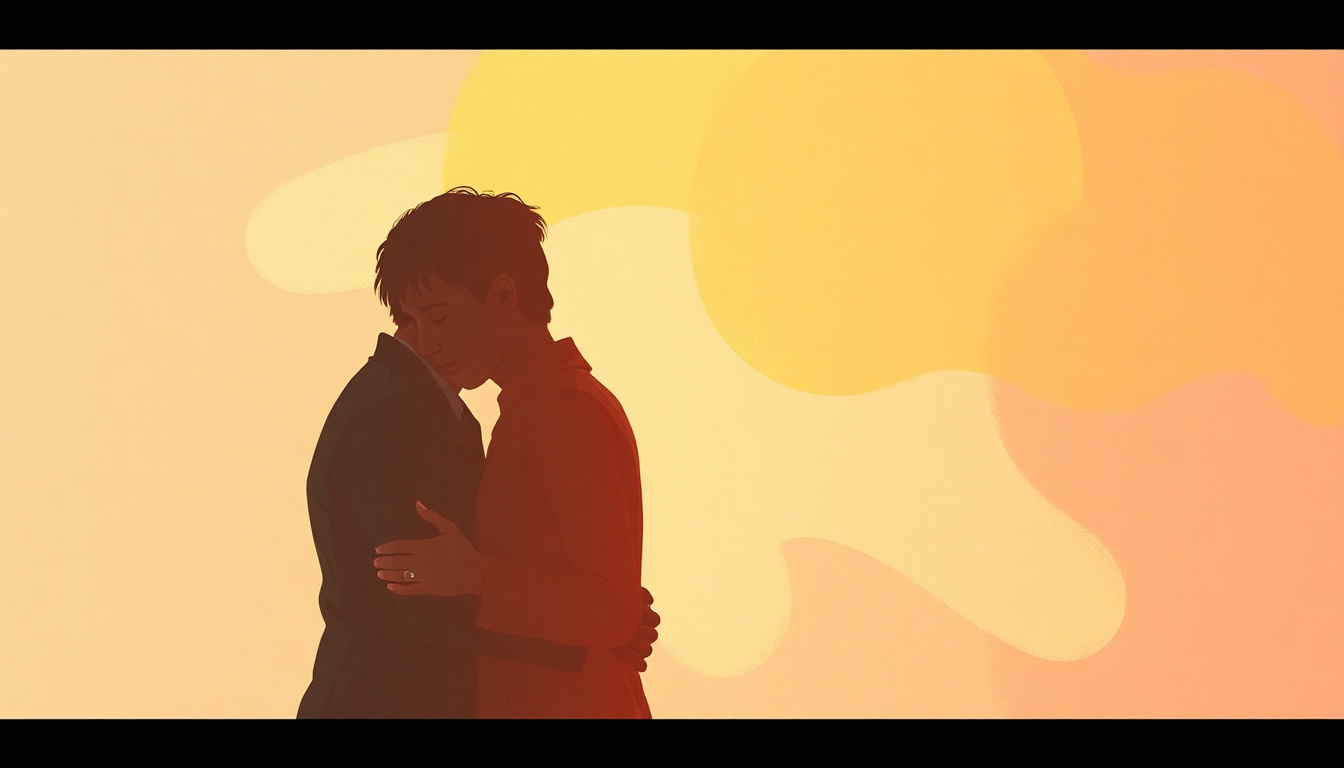 Fan-driven abstract illustration evoking the emotional arc of Kissing My Love by Bill Withers