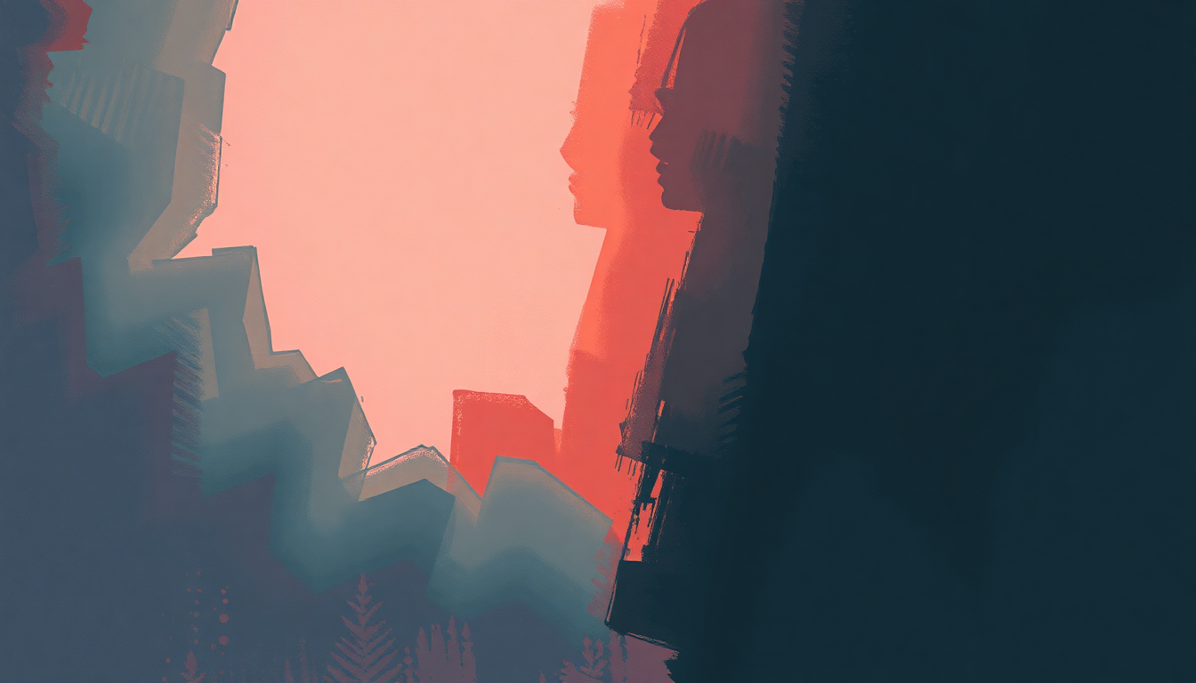 Fan-driven abstract illustration evoking the emotional arc of Knew Better by Ariana Grande