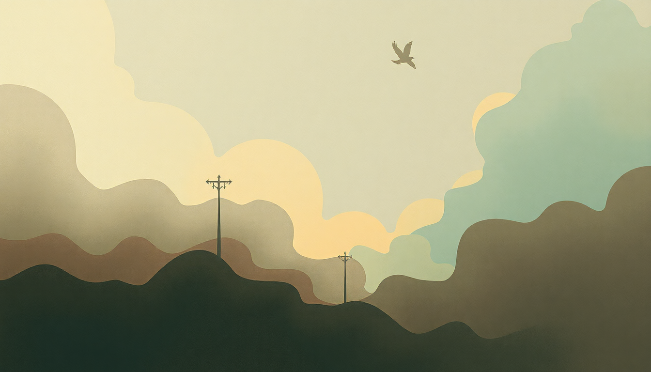 Fan-driven abstract illustration evoking the emotional arc of Knocking on Heaven's Door by Amadou and Mariam