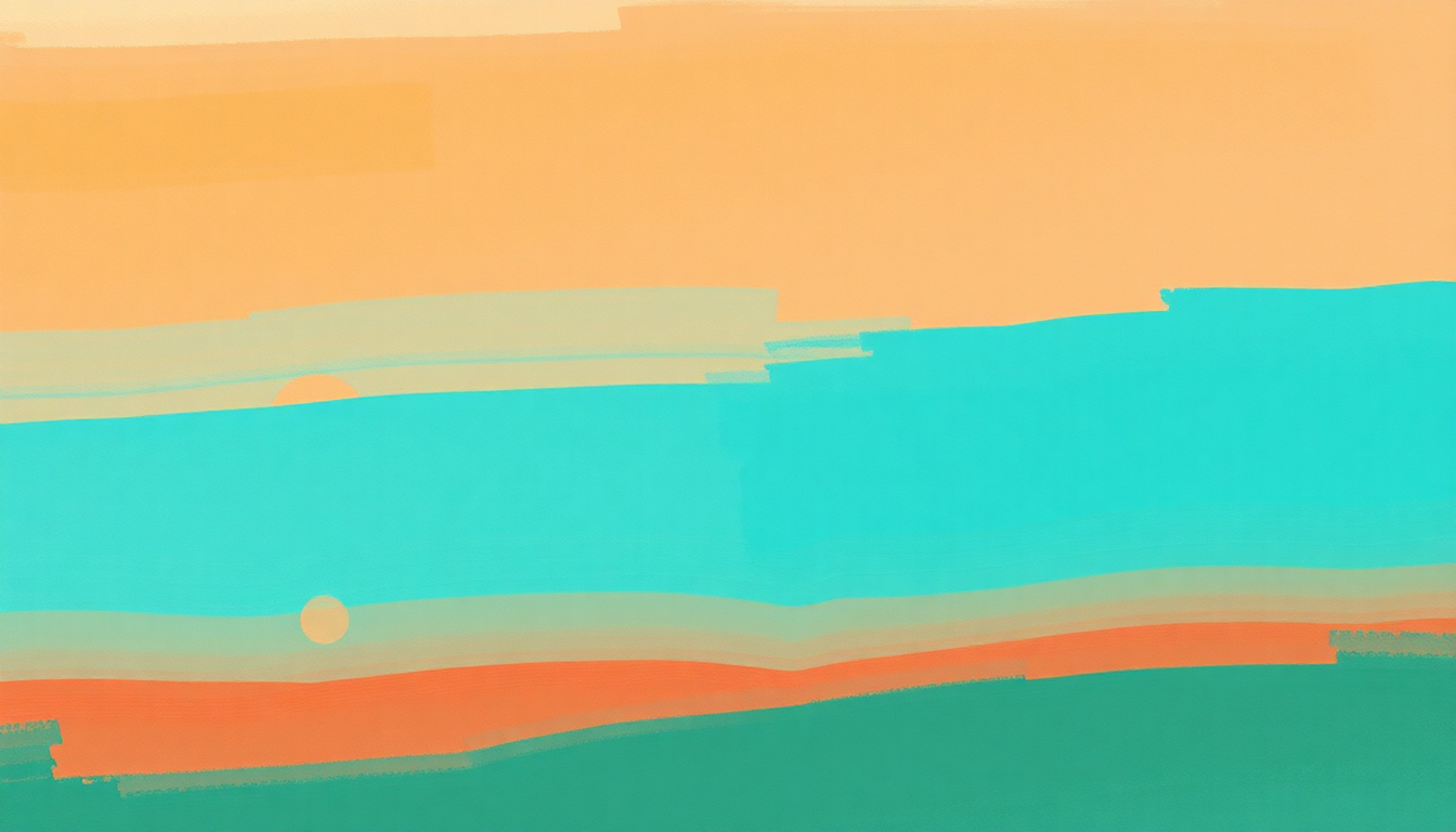 Fan-driven abstract illustration evoking the emotional arc of Kodachrome by Paul Simon