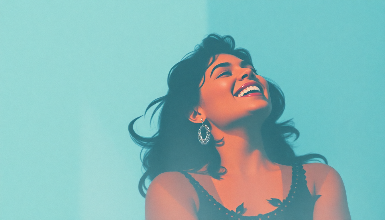 Fan-driven abstract illustration evoking the emotional arc of La Carcacha by Selena