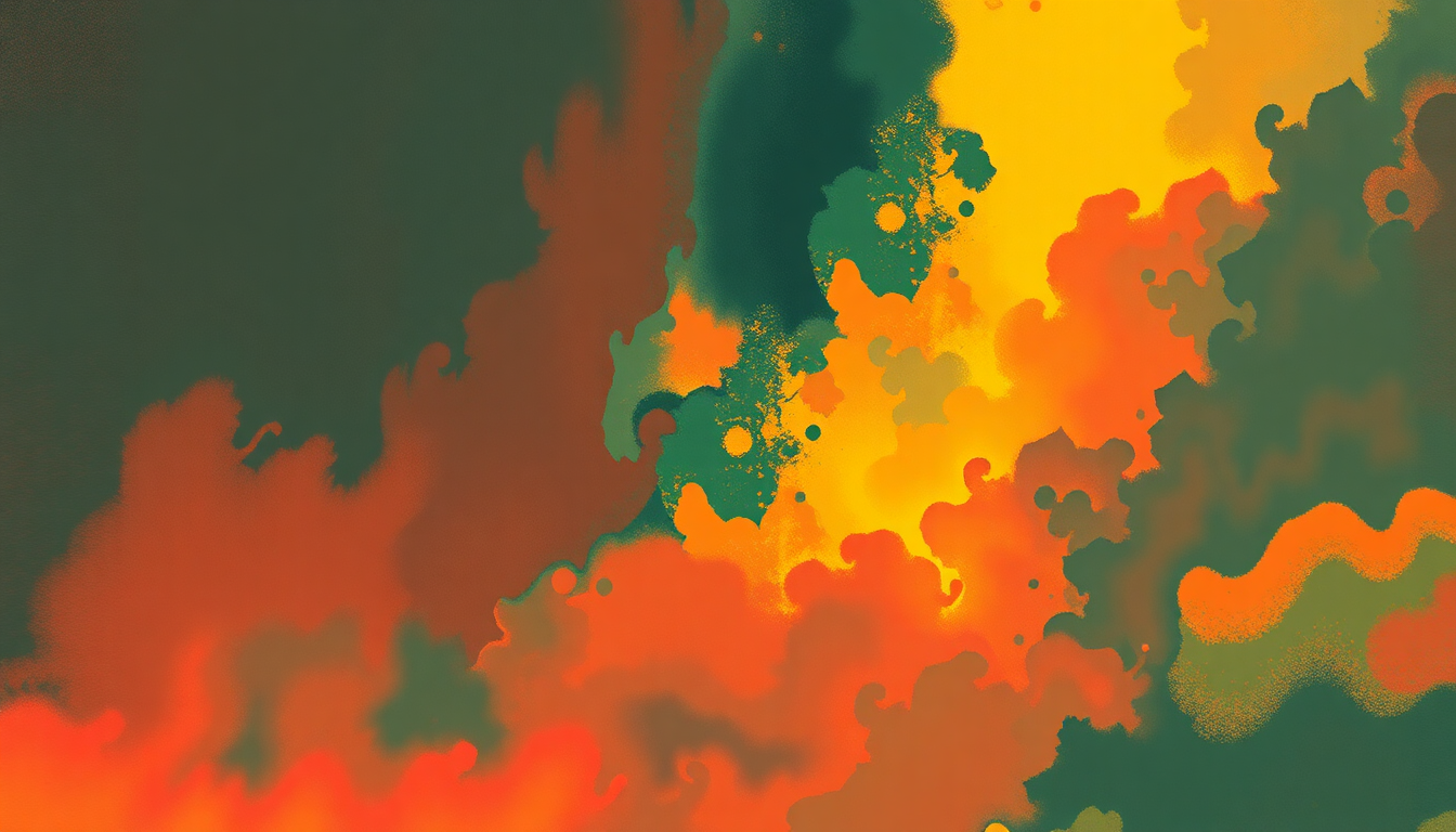Fan-driven abstract illustration evoking the emotional arc of La Fiesta by Chick Corea