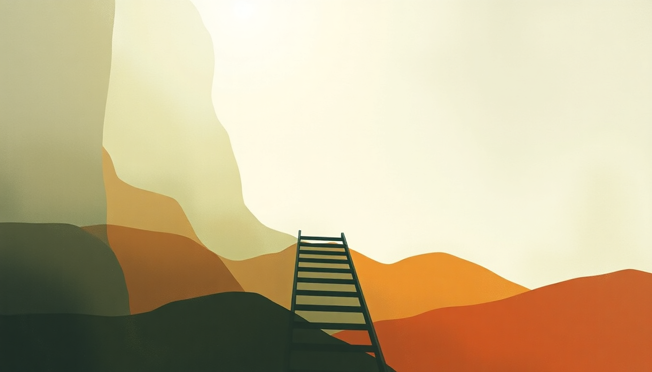Fan-driven abstract illustration evoking the emotional arc of Ladders by Mac Miller