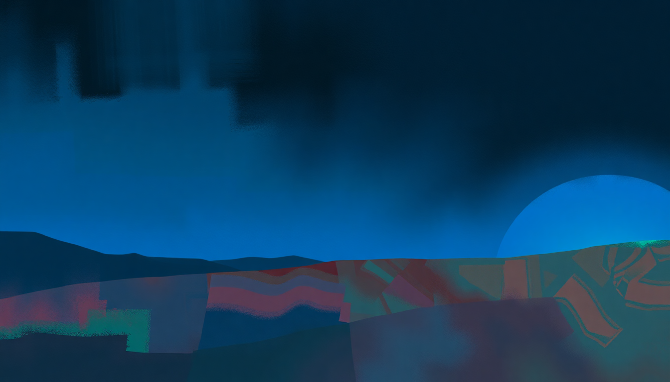 Fan-driven abstract illustration evoking the emotional arc of Land of La La by Stevie Wonder
