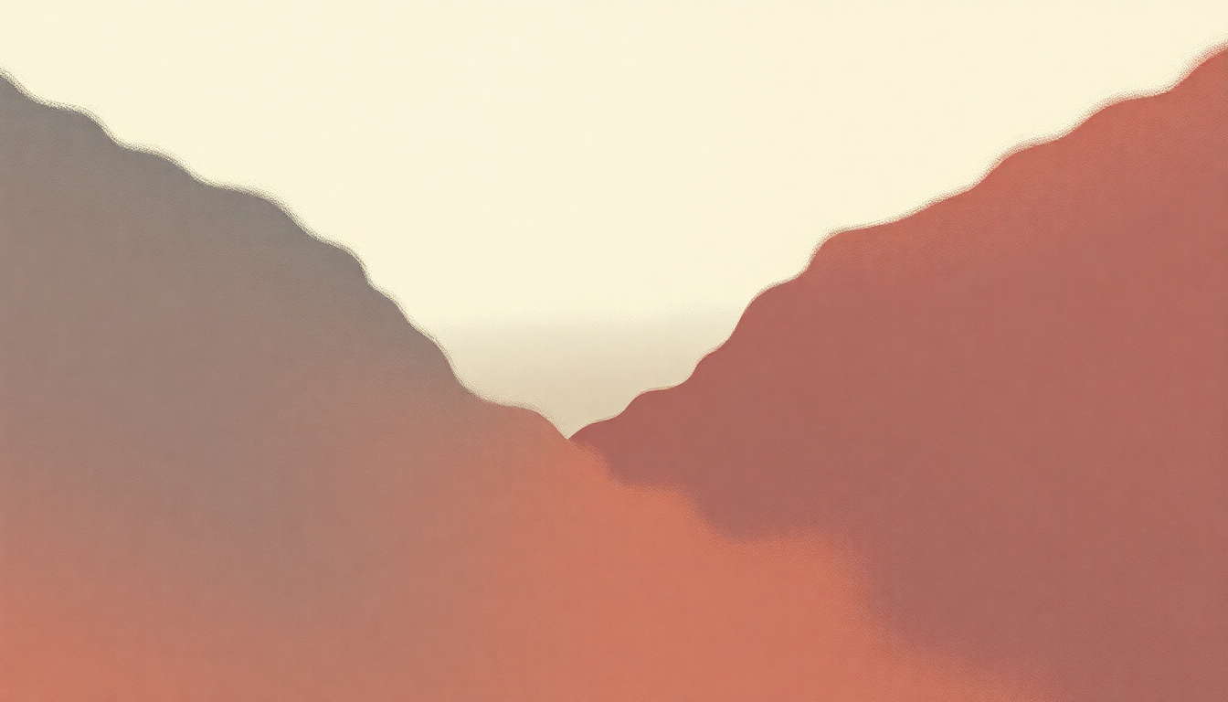 Fan-driven abstract illustration evoking the emotional arc of Landslide by Fleetwood Mac