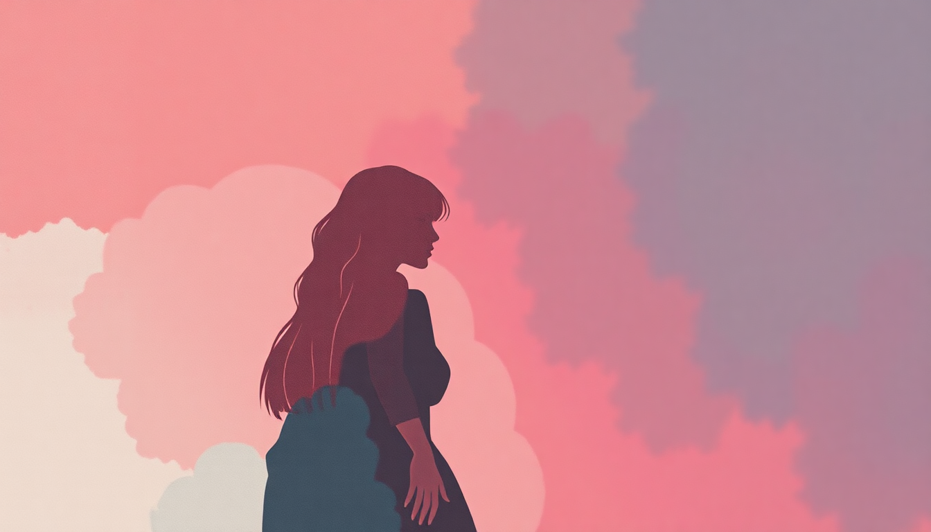 Fan-driven abstract illustration evoking the emotional arc of Last Dance by Dua Lipa