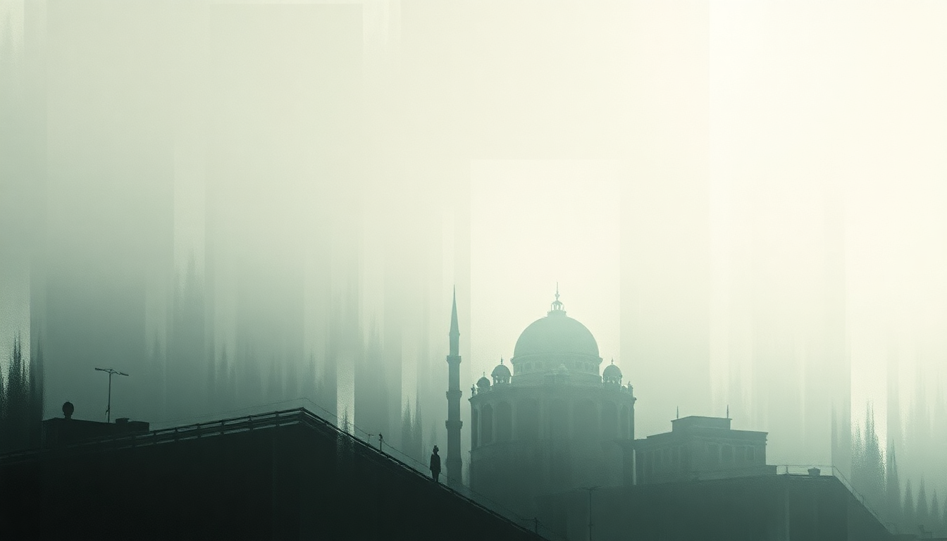 Fan-driven abstract illustration evoking the emotional arc of Lazarus by Porcupine Tree