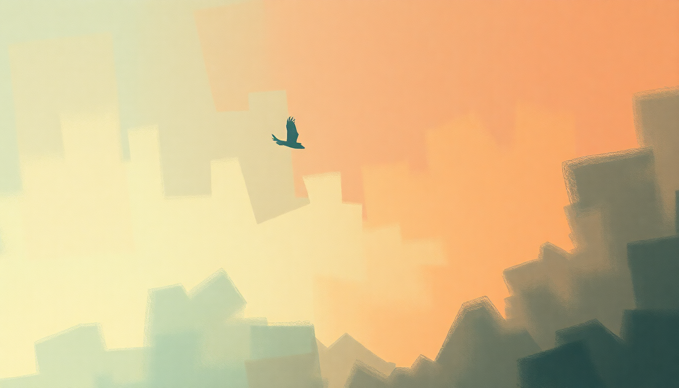 Fan-driven abstract illustration evoking the emotional arc of Learn to Fly by Foo Fighters