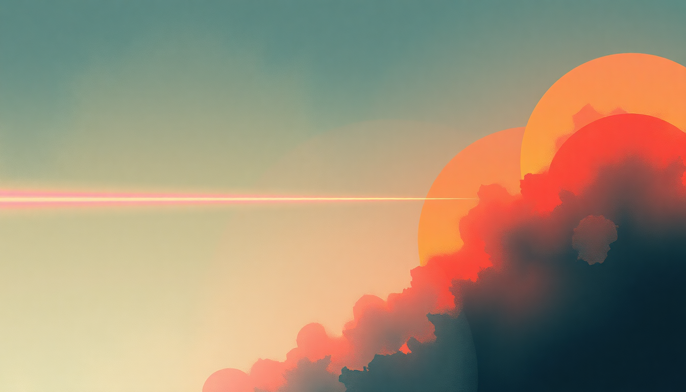 Fan-driven abstract illustration evoking the emotional arc of Learning to Fly by Pink Floyd