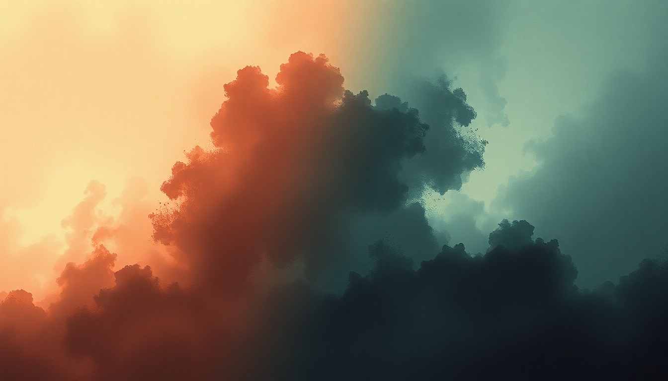 Fan-driven abstract illustration evoking the emotional arc of Let Me Back In by Explosions in the Sky