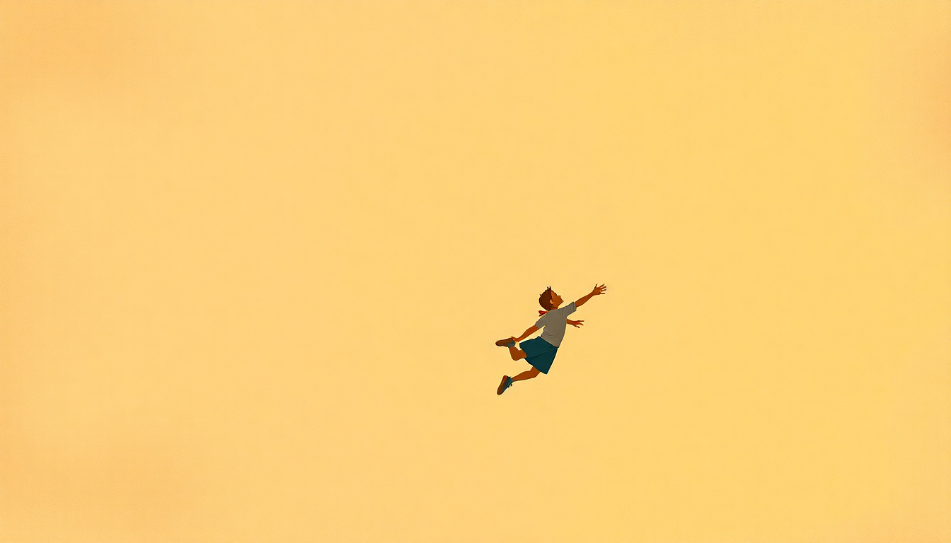 Fan-driven abstract illustration evoking the emotional arc of Let's Go Fly a Kite by Sherman Brothers