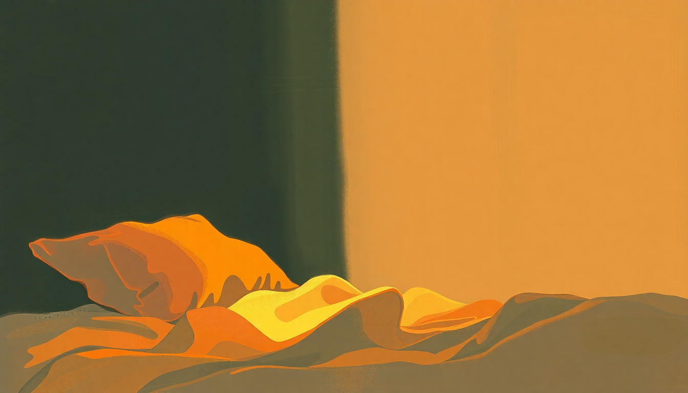 Fan-driven abstract illustration evoking the emotional arc of Let's Go to Bed by The Cure