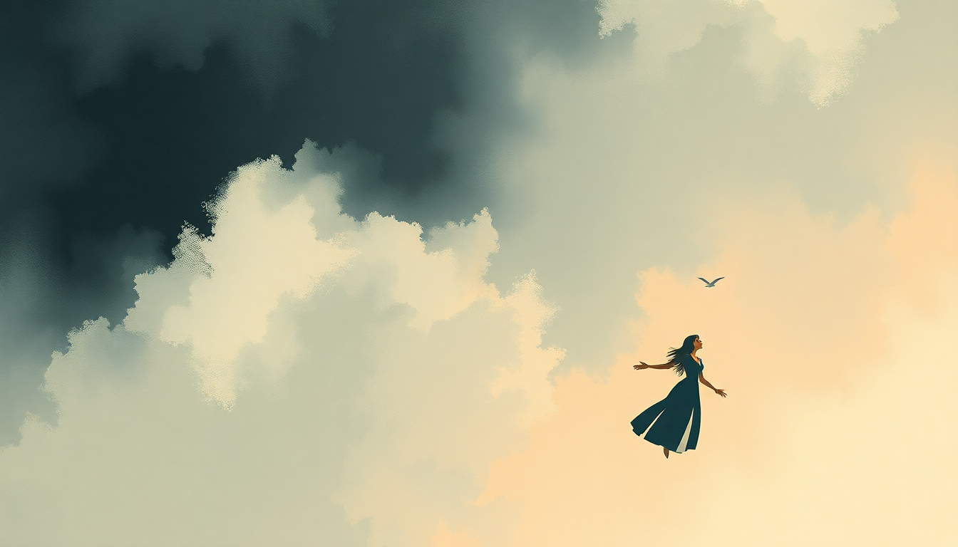 Fan-driven abstract illustration evoking the emotional arc of Levitating by Dua Lipa