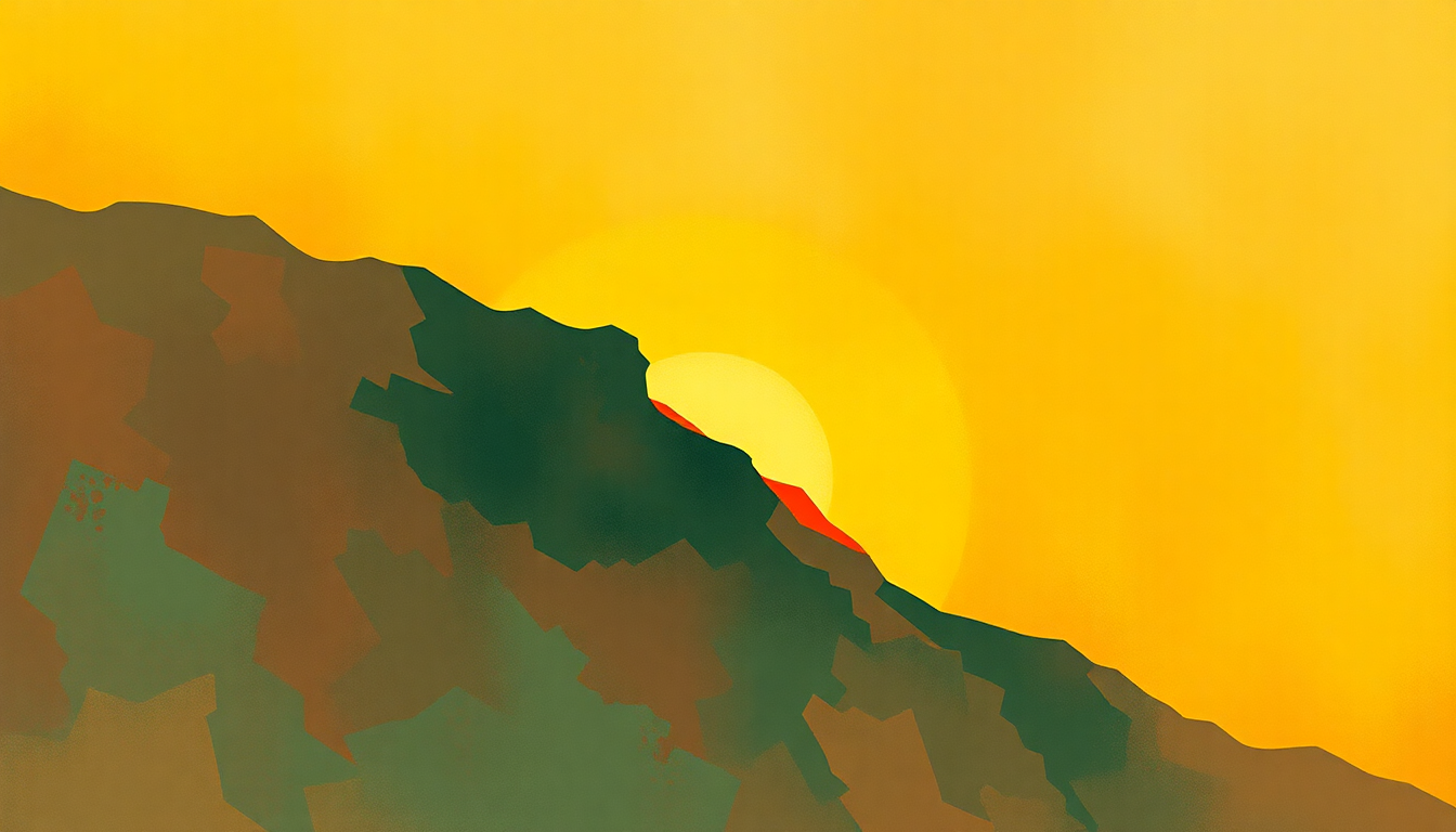 Fan-driven abstract illustration evoking the emotional arc of Liben by Mahmoud Ahmed