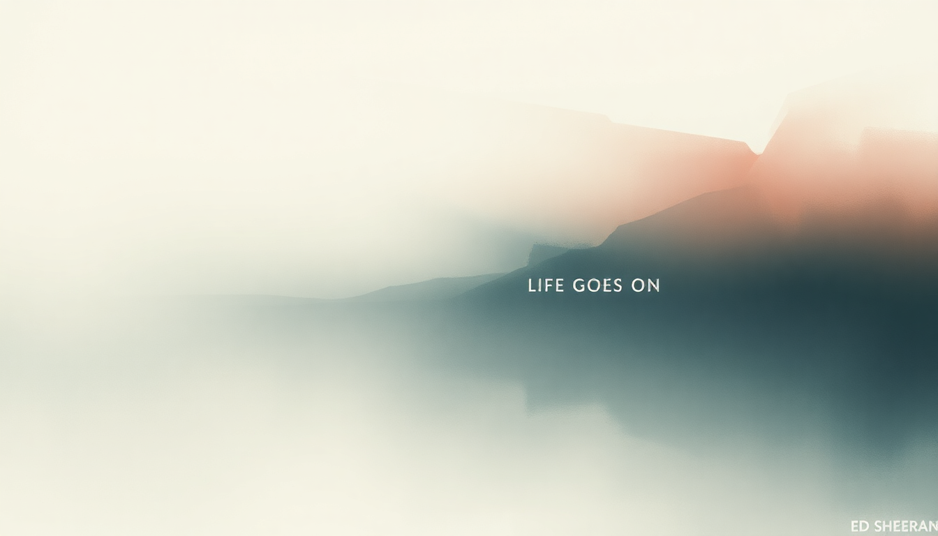 Fan-driven abstract illustration evoking the emotional arc of Life Goes On by Ed Sheeran