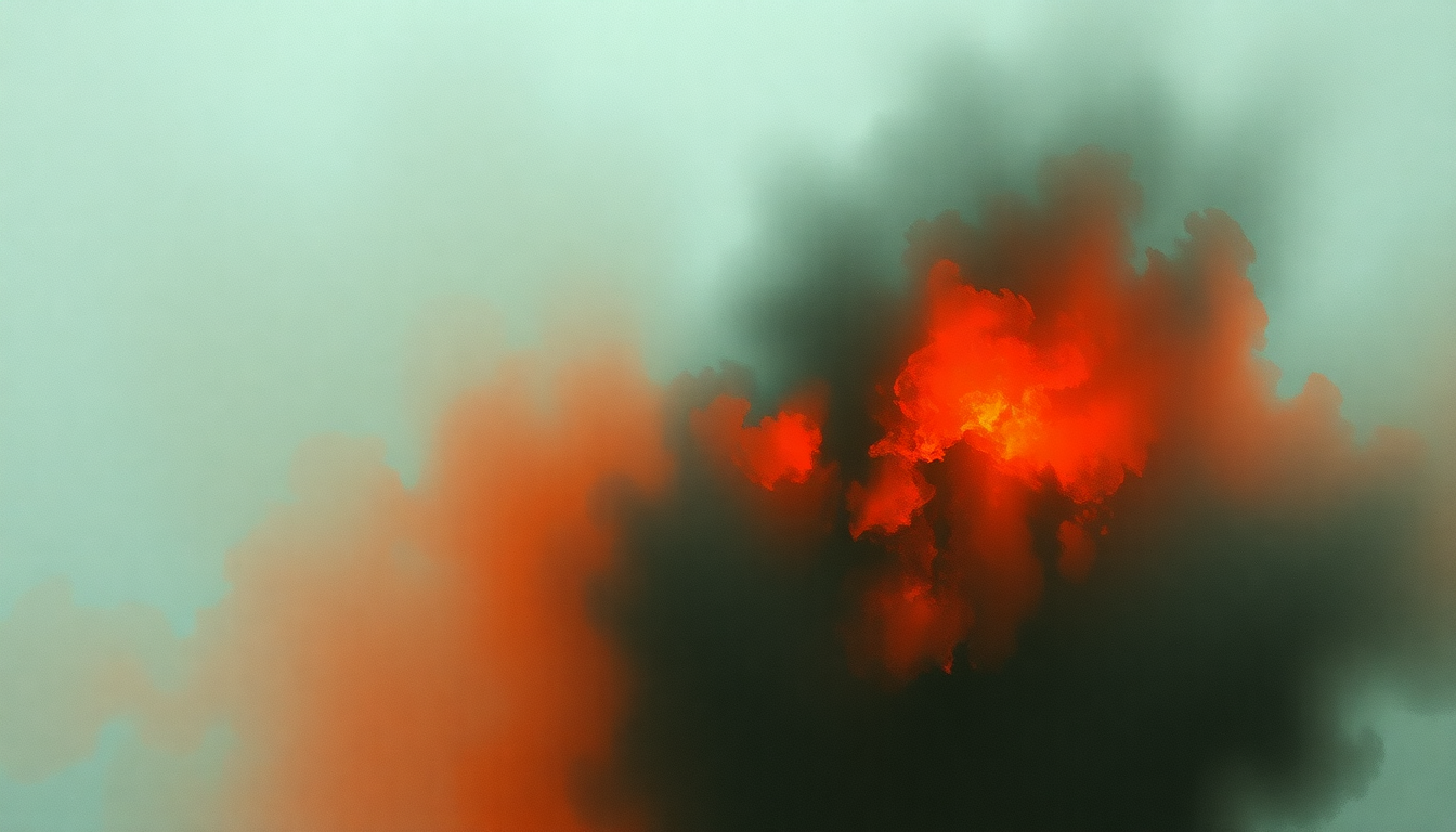 Fan-driven abstract illustration evoking the emotional arc of Life in a Glasshouse by Radiohead