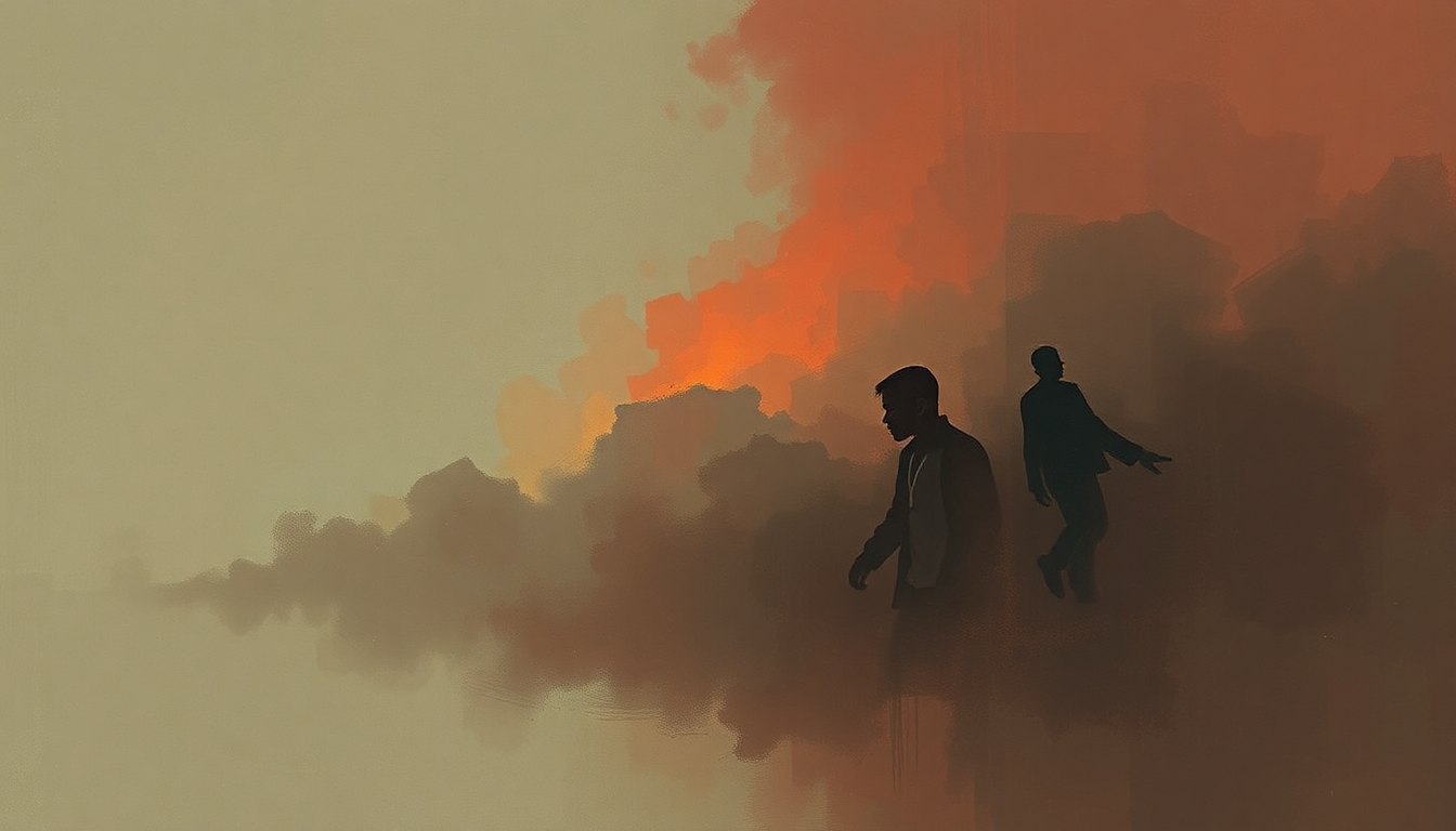Fan-driven abstract illustration evoking the emotional arc of Life's a Bitch by Nas