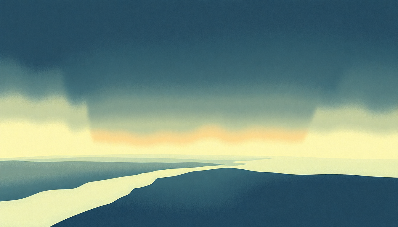 Fan-driven abstract illustration evoking the emotional arc of Light Rain by Plaid