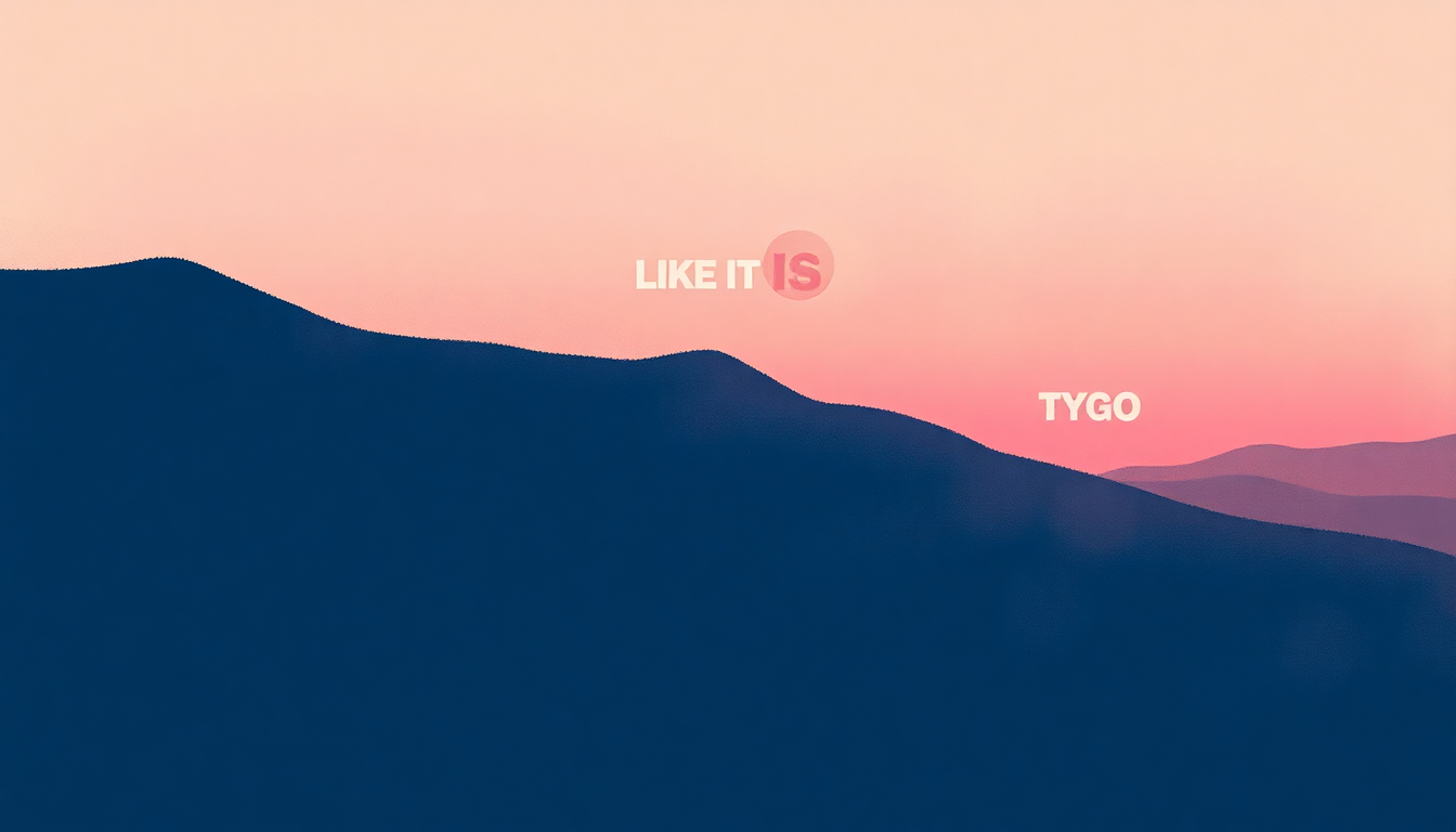 Fan-driven abstract illustration evoking the emotional arc of Like It Is by Kygo, Zara Larsson & Tyga