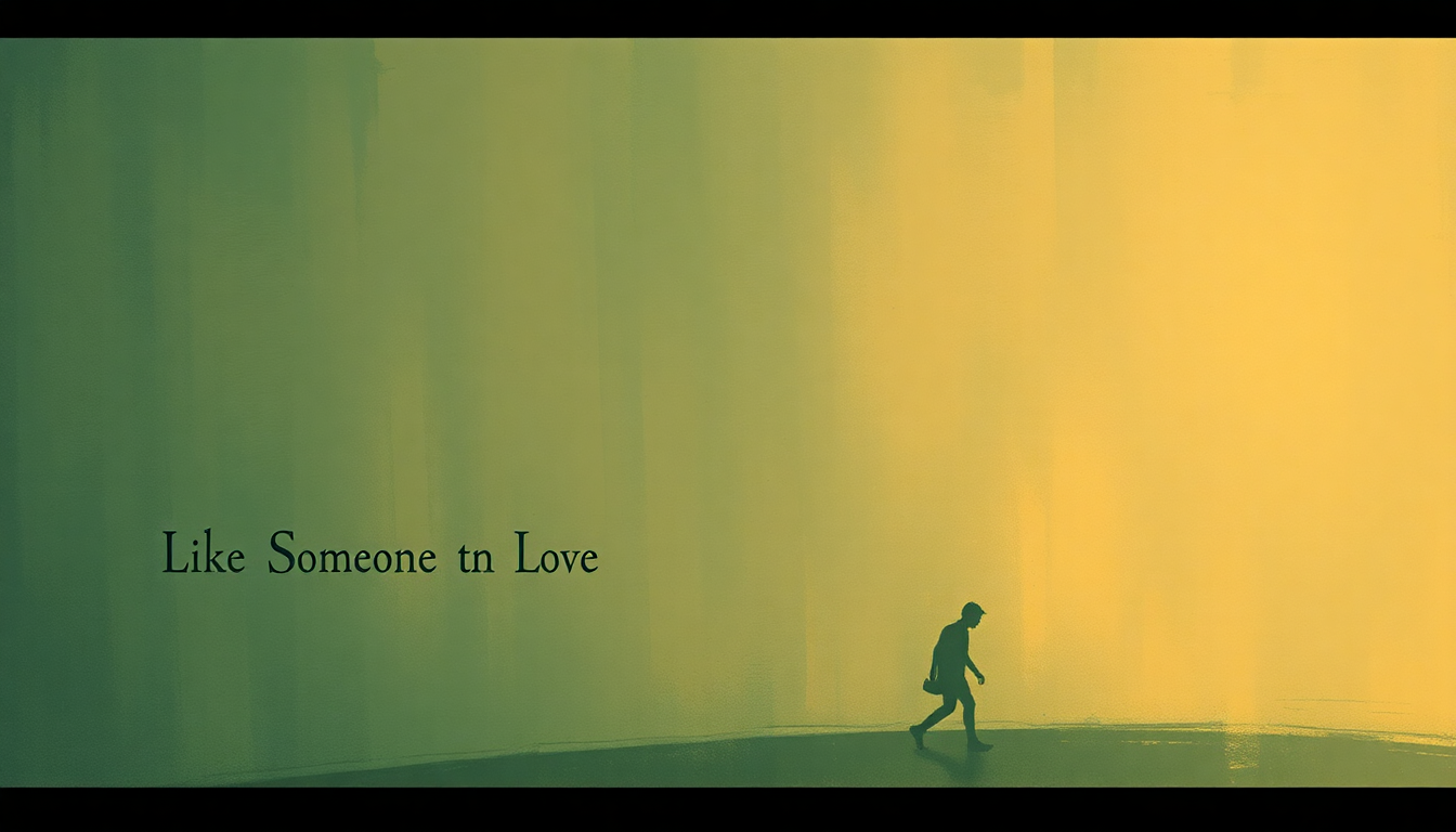 Fan-driven abstract illustration evoking the emotional arc of Like Someone in Love by Chet Baker