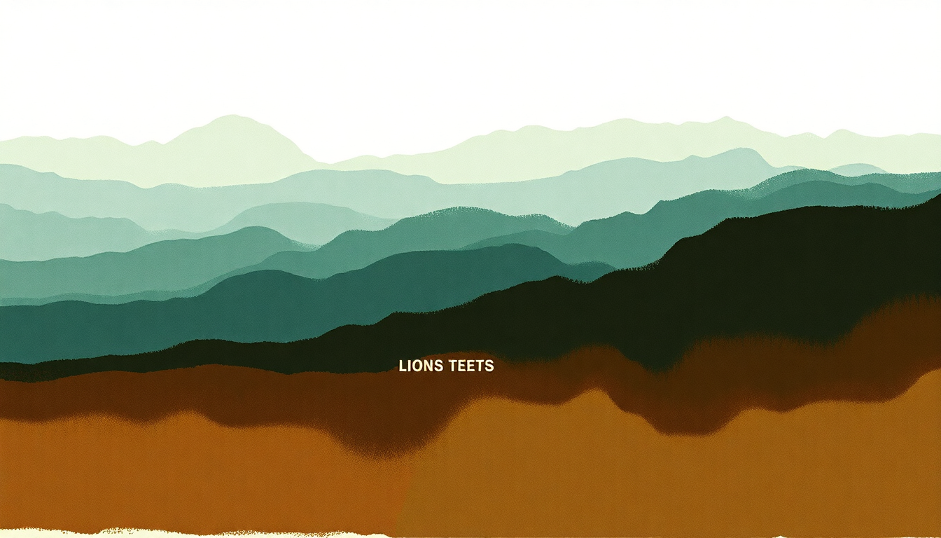 Fan-driven abstract illustration evoking the emotional arc of Lion's Teeth by The Mountain Goats