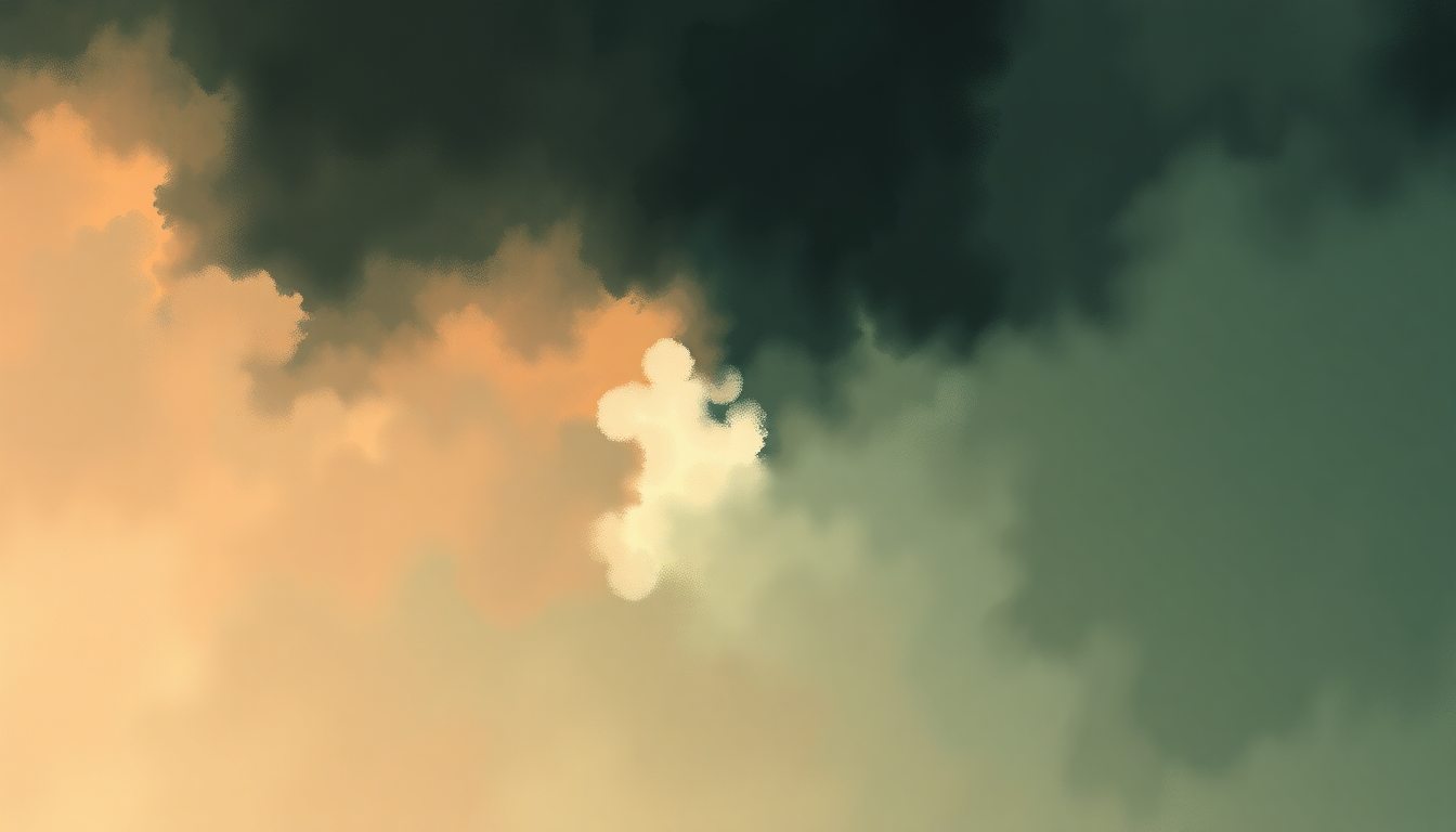 Fan-driven abstract illustration evoking the emotional arc of Lithonia by Childish Gambino