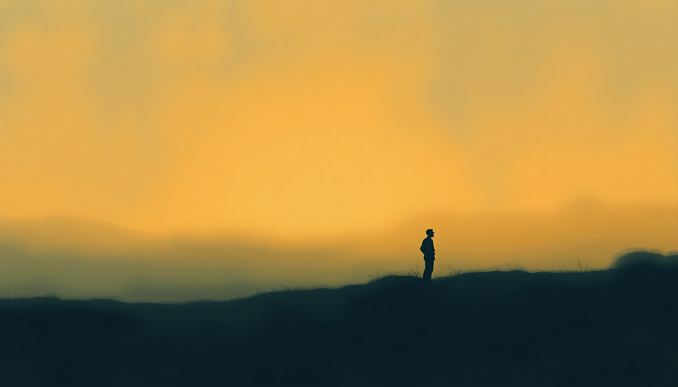 Fan-driven abstract illustration evoking the emotional arc of Little Girl Blue by Chet Baker