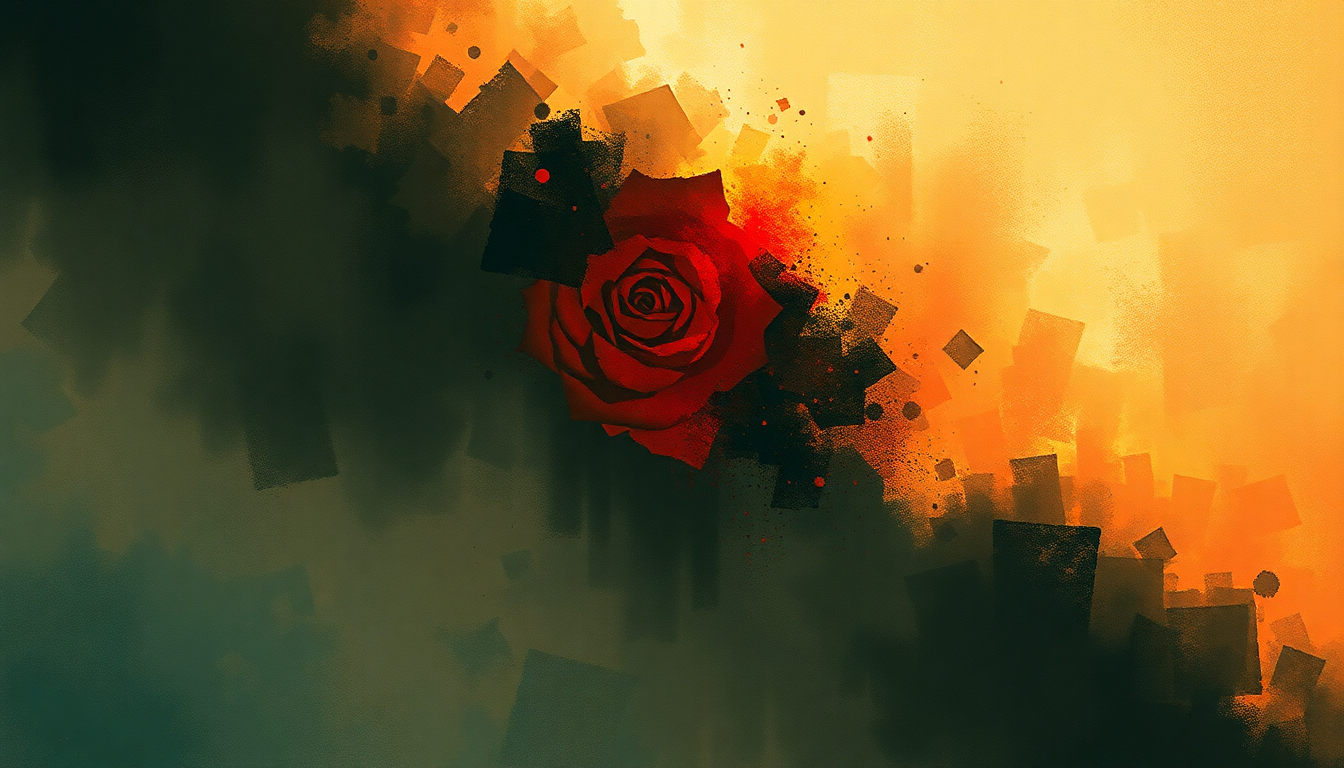 Fan-driven abstract illustration evoking the emotional arc of Live and Let Die by Guns N' Roses