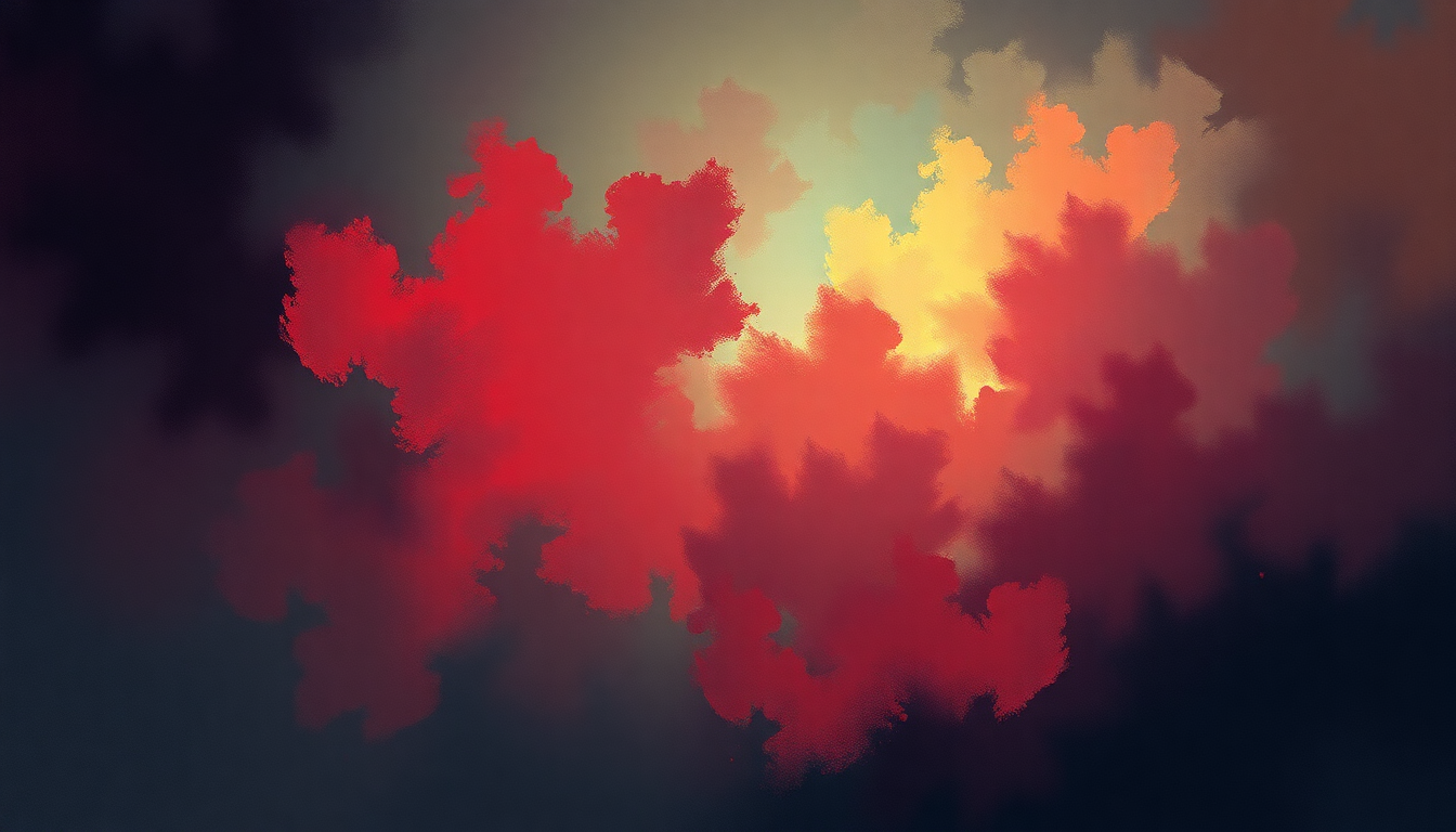 Fan-driven abstract illustration evoking the emotional arc of Living in America by James Brown
