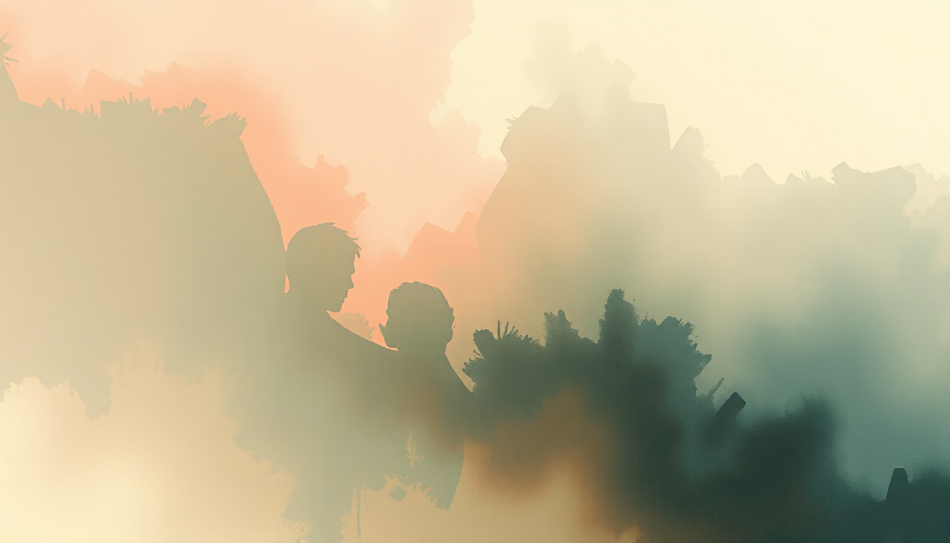 Fan-driven abstract illustration evoking the emotional arc of Lleras by Marc Anthony