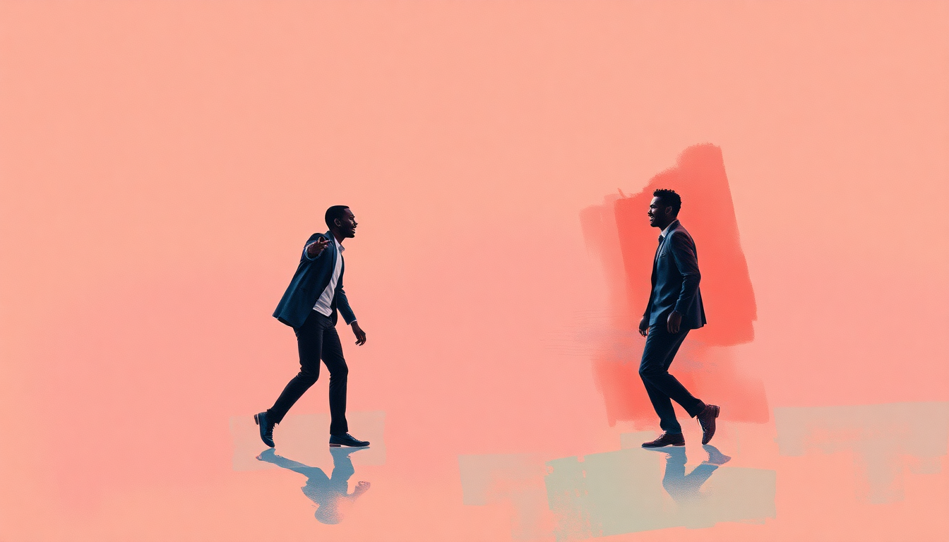 Fan-driven abstract illustration evoking the emotional arc of Loco in Acapulco by The Four Tops