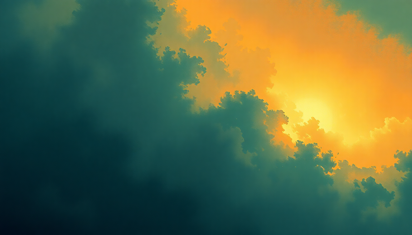 Fan-driven abstract illustration evoking the emotional arc of Logic of a Dream by Explosions in the Sky