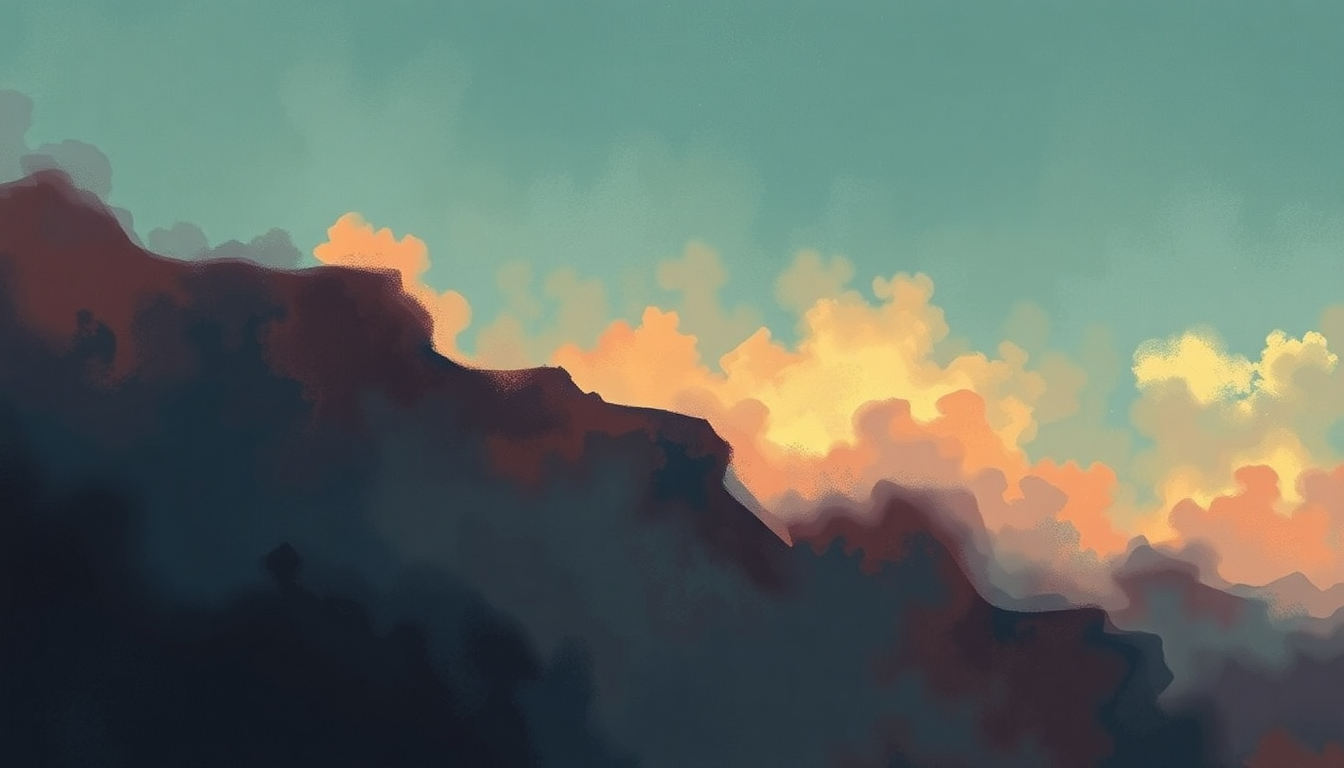 Fan-driven abstract illustration evoking the emotional arc of Lone Jack by Pat Metheny