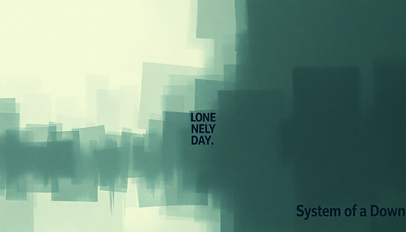 Fan-driven abstract illustration evoking the emotional arc of Lonely Day by System of a Down