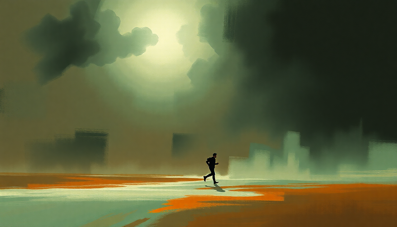 Fan-driven abstract illustration evoking the emotional arc of Long Distance Runner by Fugazi