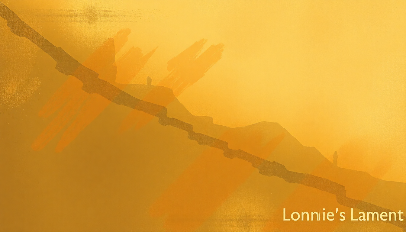 Fan-driven abstract illustration evoking the emotional arc of Lonnie's Lament by John Coltrane