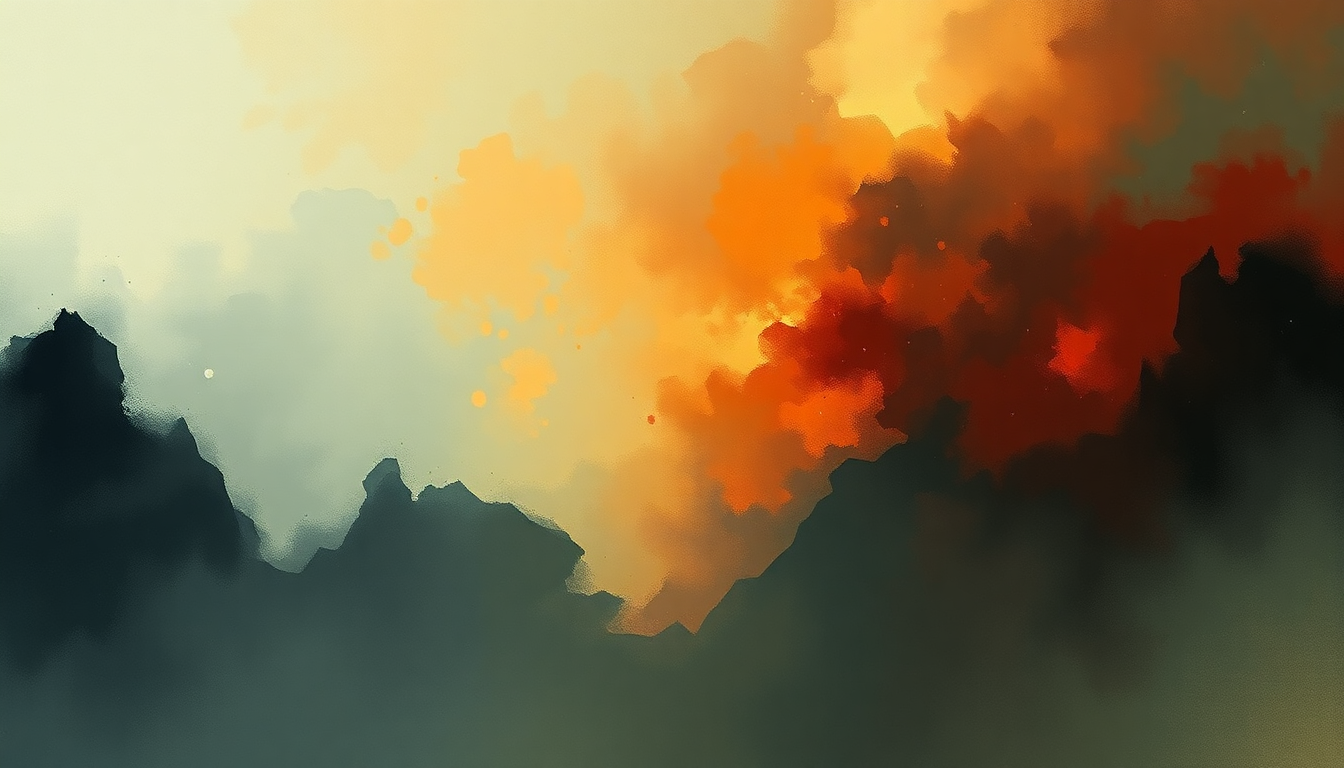 Fan-driven abstract illustration evoking the emotional arc of Lost in a Lost World by Iron Maiden
