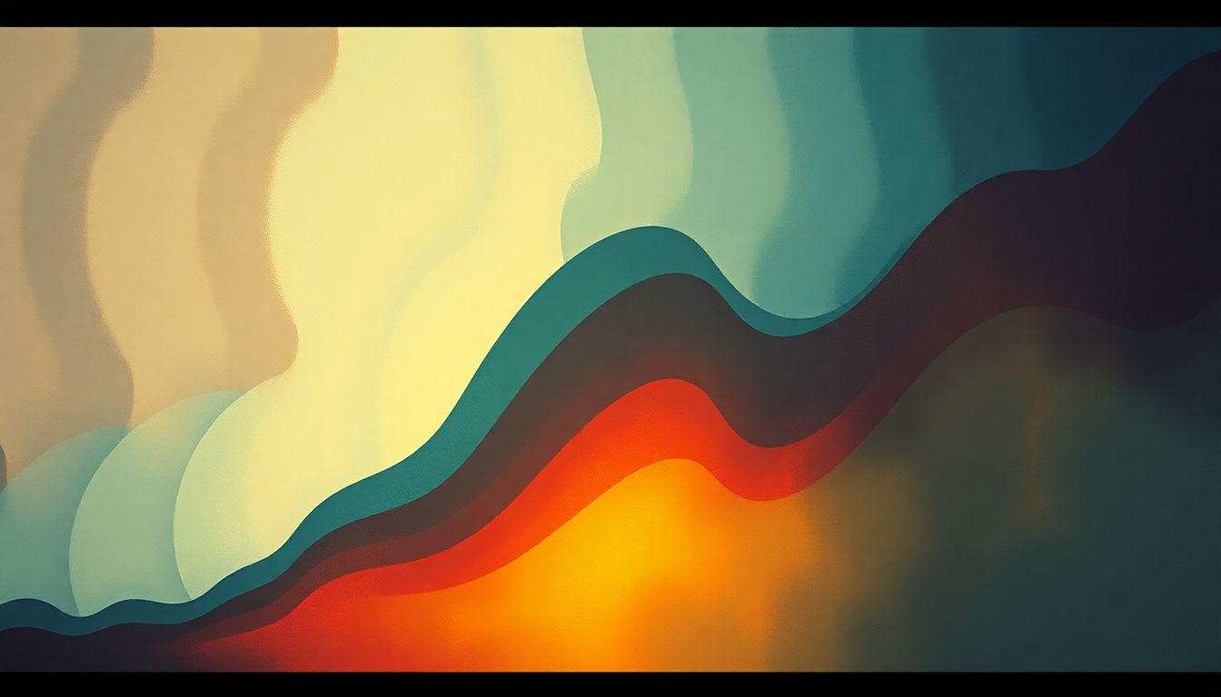Fan-driven abstract illustration evoking the emotional arc of Love Illumination by Franz Ferdinand
