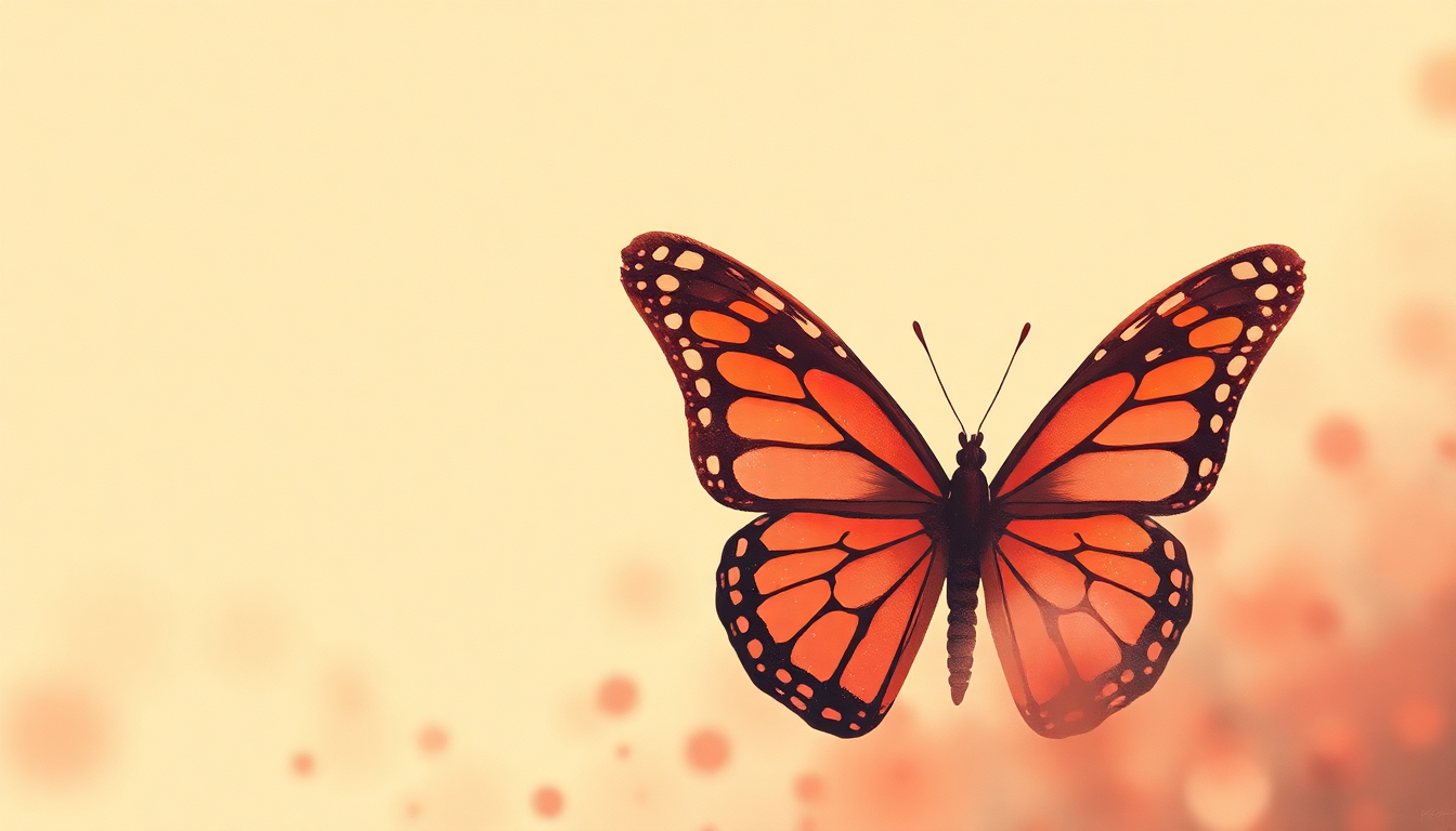 Fan-driven abstract illustration evoking the emotional arc of Love is Like a Butterfly by Dolly Parton
