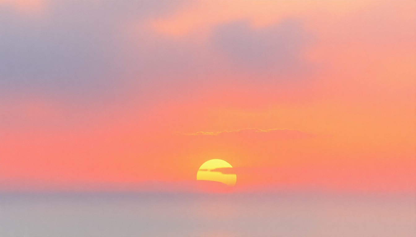 Fan-driven abstract illustration evoking the emotional arc of Love Like a Sunset by Phoenix