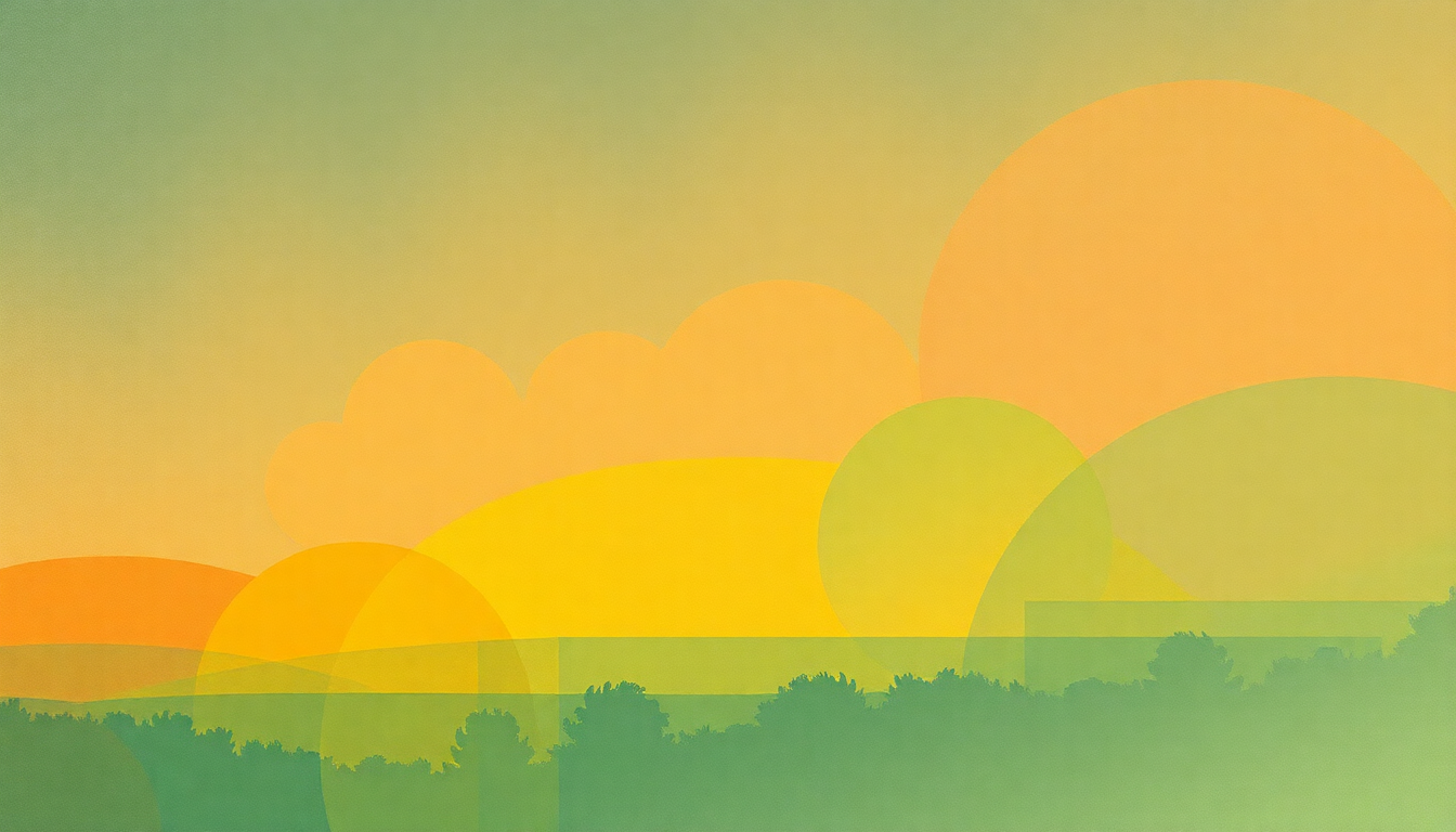 Fan-driven abstract illustration evoking the emotional arc of Lucky Man by The Verve