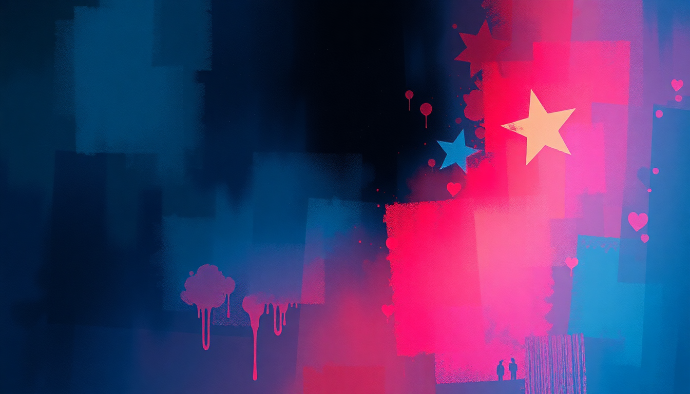 Fan-driven abstract illustration evoking the emotional arc of Lucky Star by Madonna